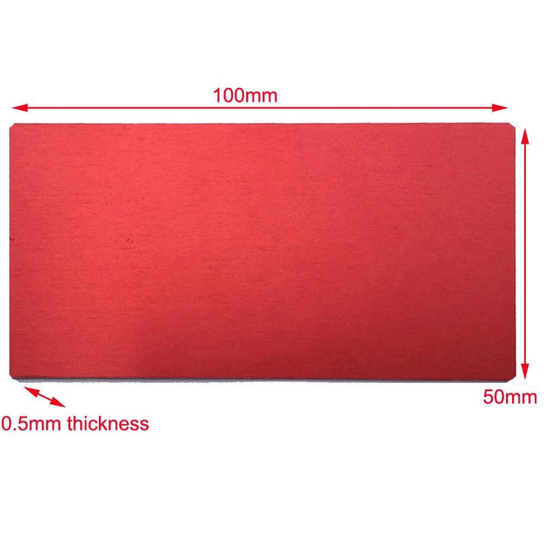 Ebamaz Anodized Aluminium Laser Engraved Mount Metal Plate Etching Sheets 100X50X0.5mm Round Corner with Adhesive (Red,Blank,10PCS) - Image 3